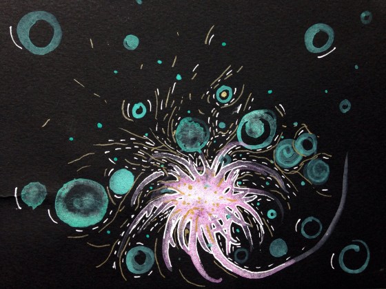 Organic Being, 2015, watercolor on paper, 6.5x5 inches, By Camille McPhee