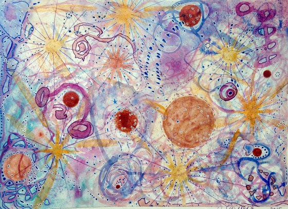 Through the Ethereal, 2015, watercolor on paper, 9.5x12 inches, By Camille McPhee