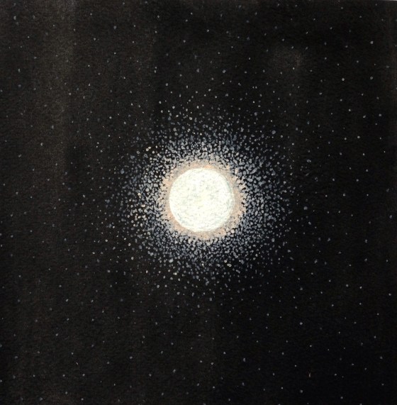 Moondust, 2012, watercolor on paper, 7.5x7.5 inches, By Camille McPhee